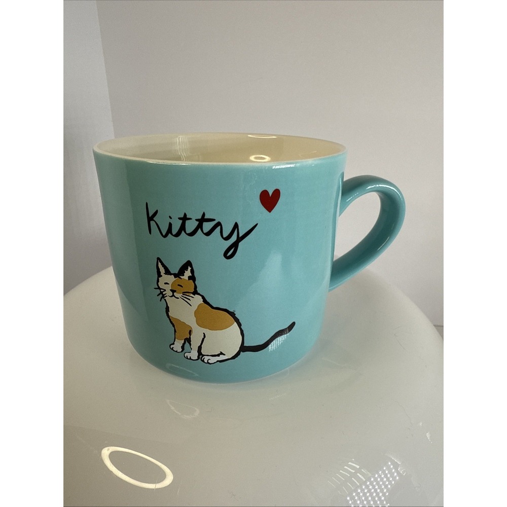 Opalhouse Opal House Coffeeโ Mug Kitty Cat Heart Love Cats Heart 16oz Blue